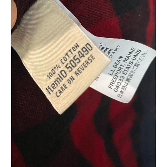 Women's Petite Medium L.L.Bean Scotch Plaid Cotton Flannel Full Zip Hoodie - Picture 6 of 6